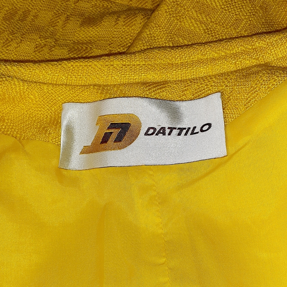Vintage DATTILO High End Designer Gold Mandarin Collar Cardigan Oversize Blazer - Picture 4 of 8